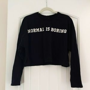 Normal is Boring cropped tee
